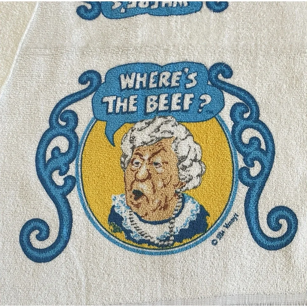 Vtg. 1984 Wendy's Washcloth & Towel Set 